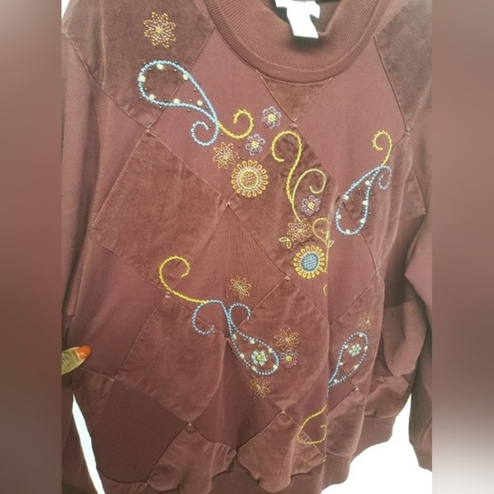 Alfred Dunner Vintage Cottagecore Crewneck Sweatshirt Size XL - Picture 9 of 10